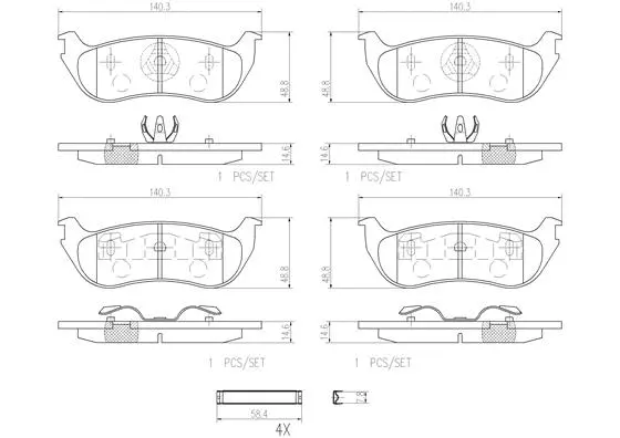 Brake Pad Set, disc brake (P24068N)