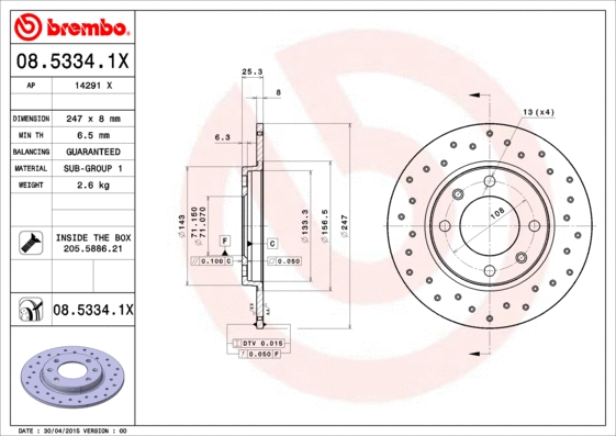 Brake Disc (08.5334.1X)