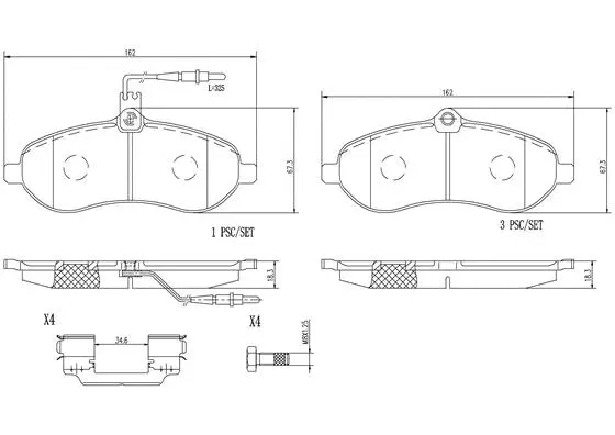 Brake Pad Set, disc brake (P61096N)