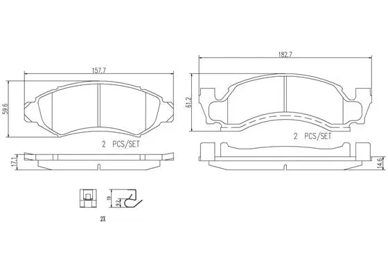 Brake Pad Set, disc brake (P24087N)