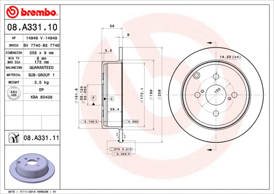 Brake Disc (08.A331.10)