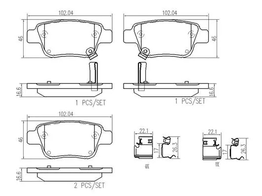 Brake Pad Set, disc brake (P83047N)