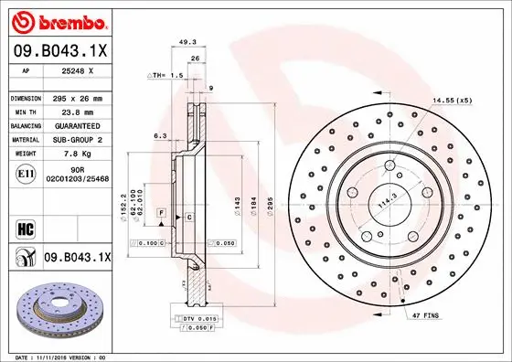 Brake Disc (09.B043.1X)