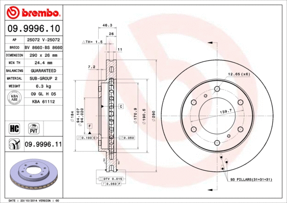 Brake Disc (09.9996.10)