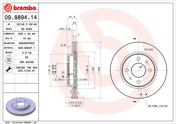 Brake Disc (09.8894.14)