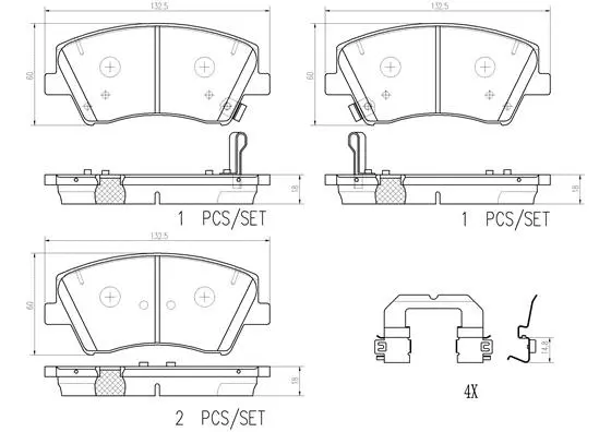 Brake Pad Set, disc brake (P30107N)