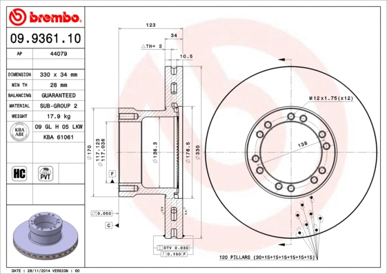 Brake Disc (09.9361.10)