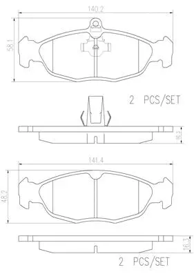 Brake Pad Set, disc brake (P36017N)