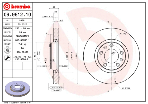 Brake Disc (09.9612.10)