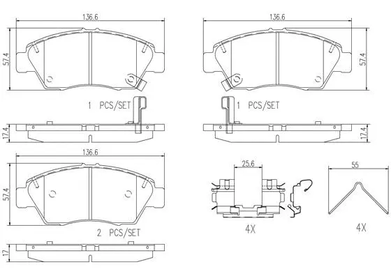 Brake Pad Set, disc brake (P28056N)