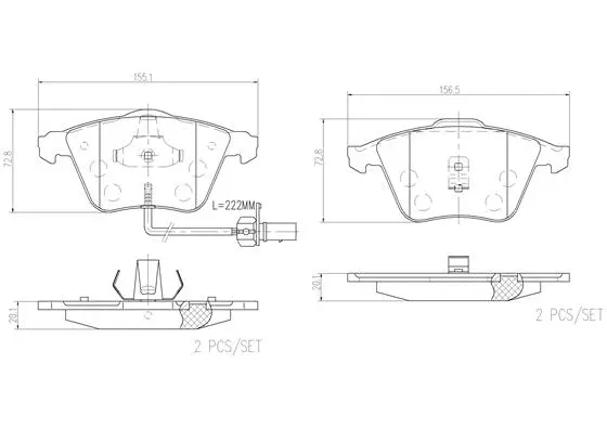 Brake Pad Set, disc brake (P85056N)