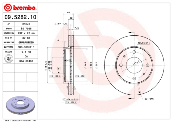 Brake Disc (09.5282.10)