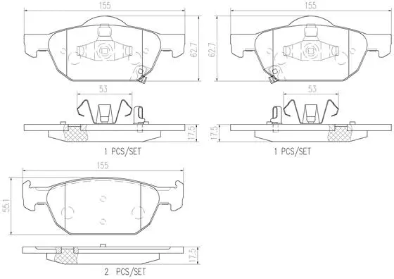 Brake Pad Set, disc brake (P28044N)