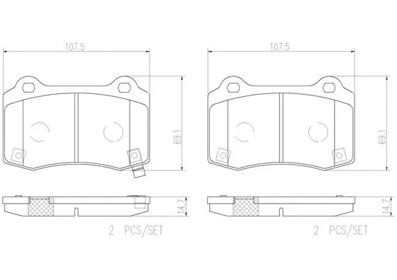 Brake Pad Set, disc brake (P30074N)