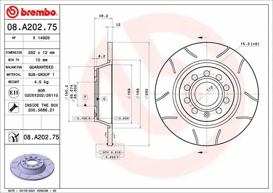 Brake Disc (08.A202.75)
