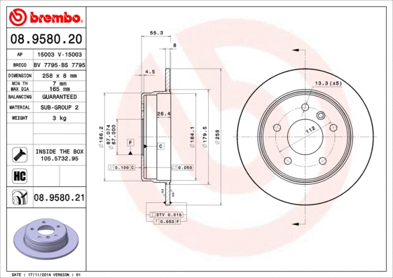 Brake Disc (08.9580.20)