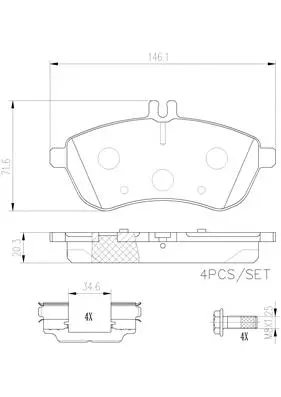 Brake Pad Set, disc brake (P50067N)