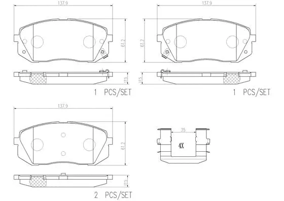 Brake Pad Set, disc brake (P30056N)