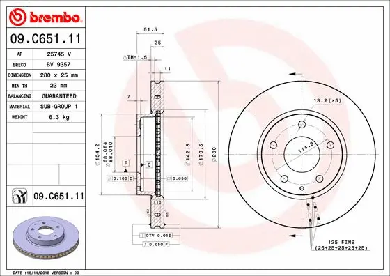 Brake Disc (09.C651.11)