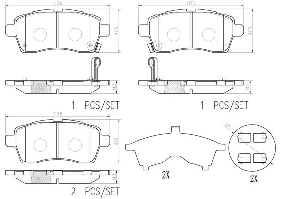 Brake Pad Set, disc brake (P79037N)