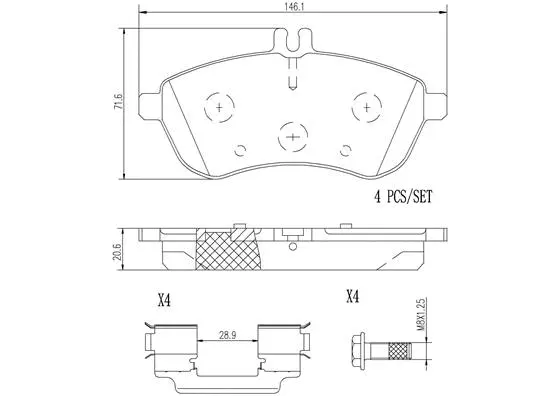 Brake Pad Set, disc brake (P50070N)