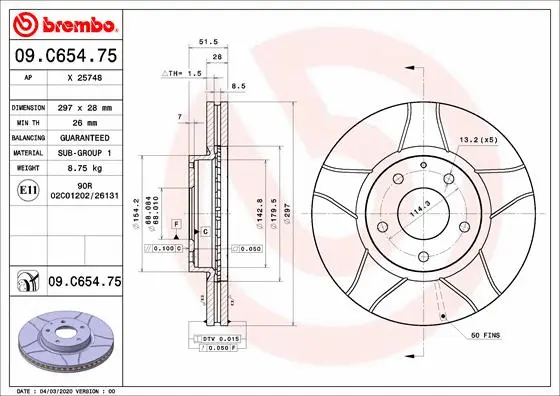 Brake Disc (09.C654.75)