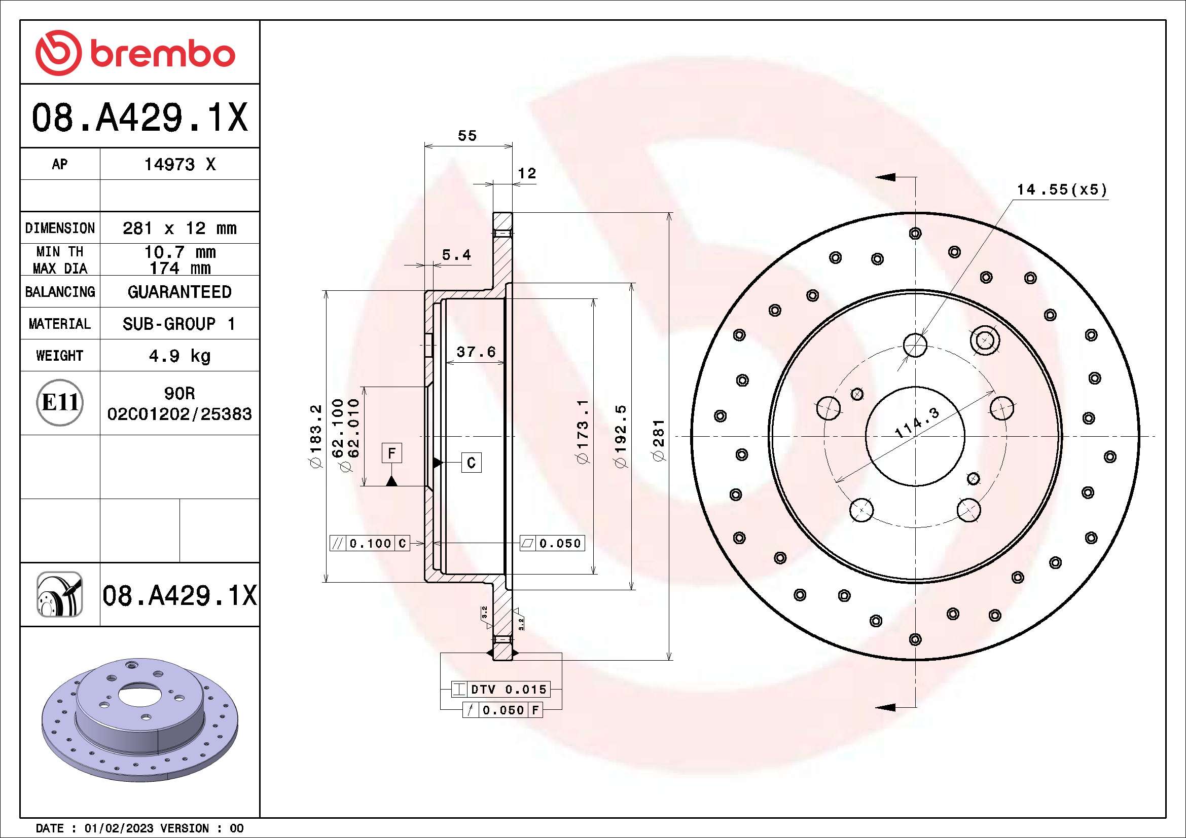 Brake Disc (08.A429.1X)