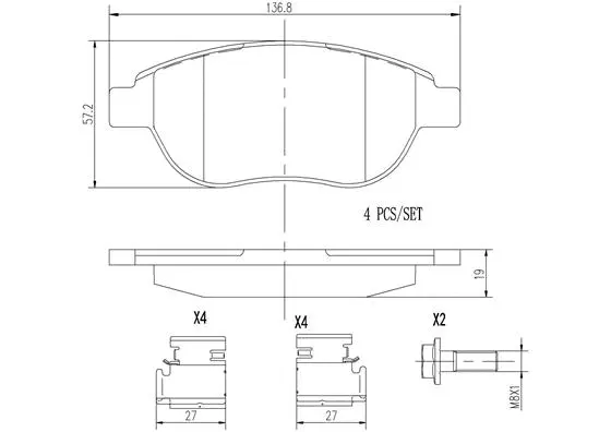 Brake Pad Set, disc brake (P61068N)