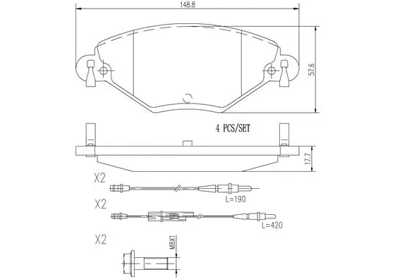 Brake Pad Set, disc brake (P61071N)