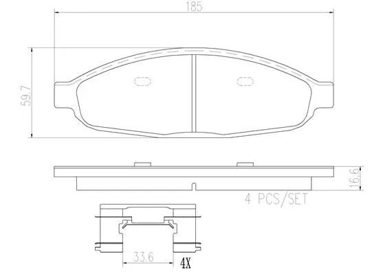 Brake Pad Set, disc brake (P11028N)