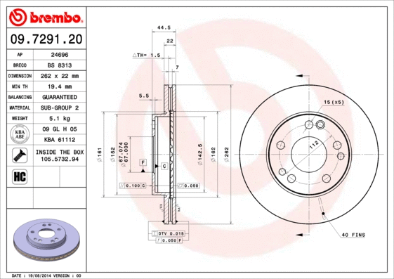 Brake Disc (09.7291.20)