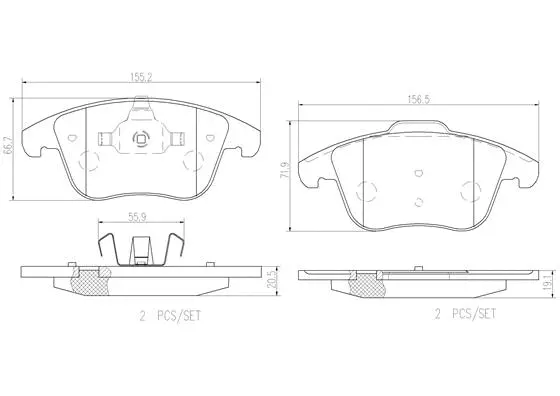 Brake Pad Set, disc brake (P44020N)