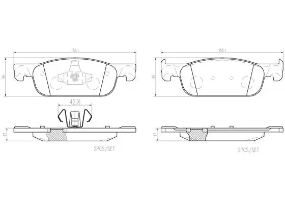 Brake Pad Set, disc brake (P68065N)