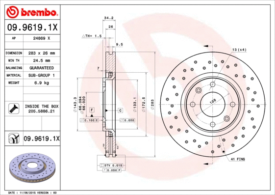 Brake Disc (09.9619.1X)