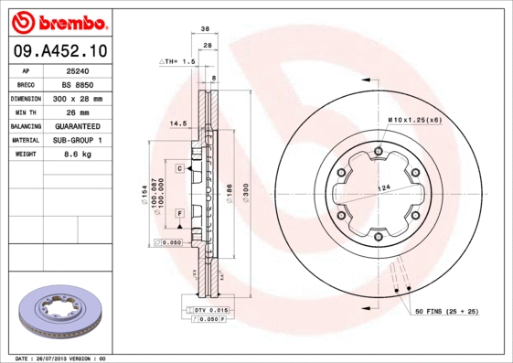 Brake Disc (09.A452.10)