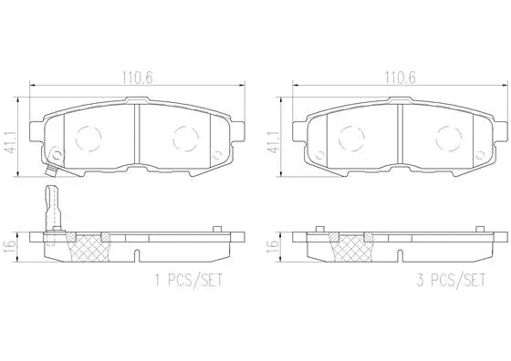 Brake Pad Set, disc brake (P49042N)