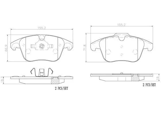 Brake Pad Set, disc brake (P61117N)