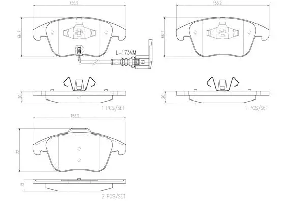 Brake Pad Set, disc brake (P85130N)