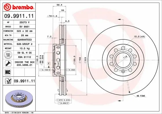 Brake Disc (09.9911.11)