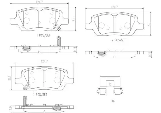 Brake Pad Set, disc brake (P10035N)
