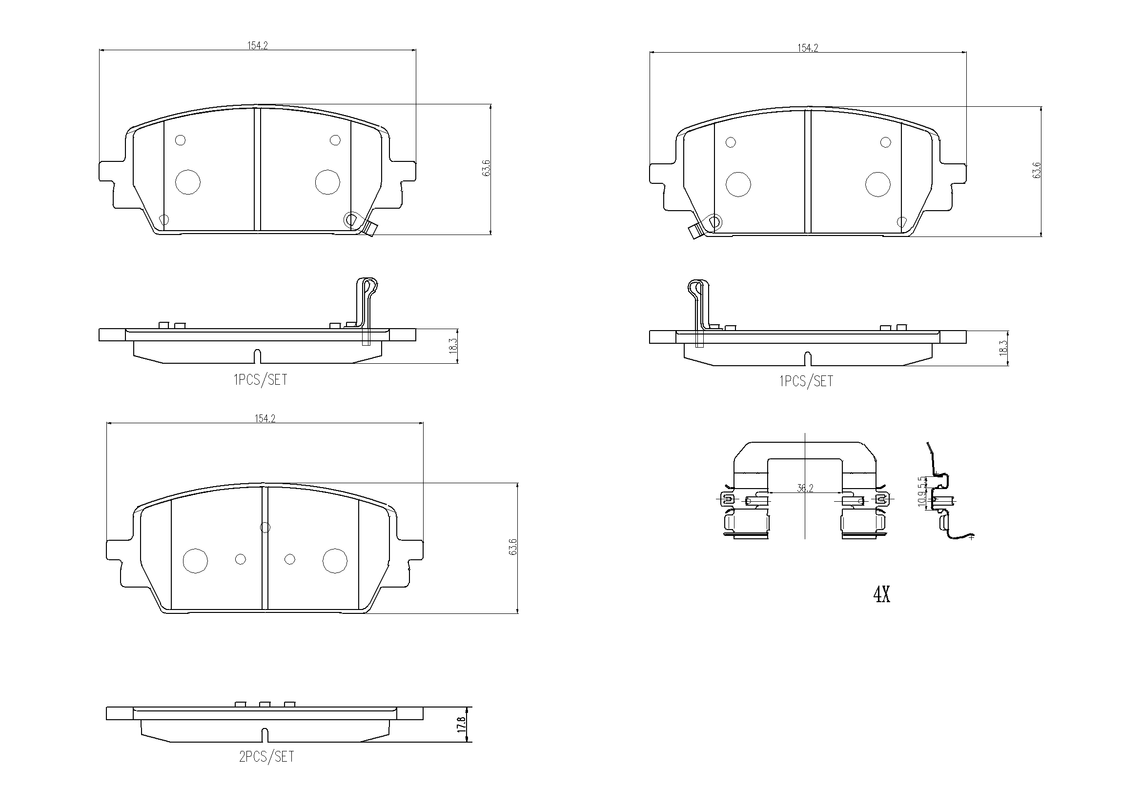 Brake Pad Set, disc brake (P 30 142)