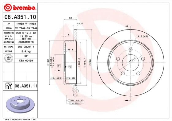 Brake Disc (08.A351.10)