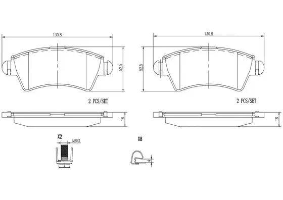 Brake Pad Set, disc brake (P61067N)