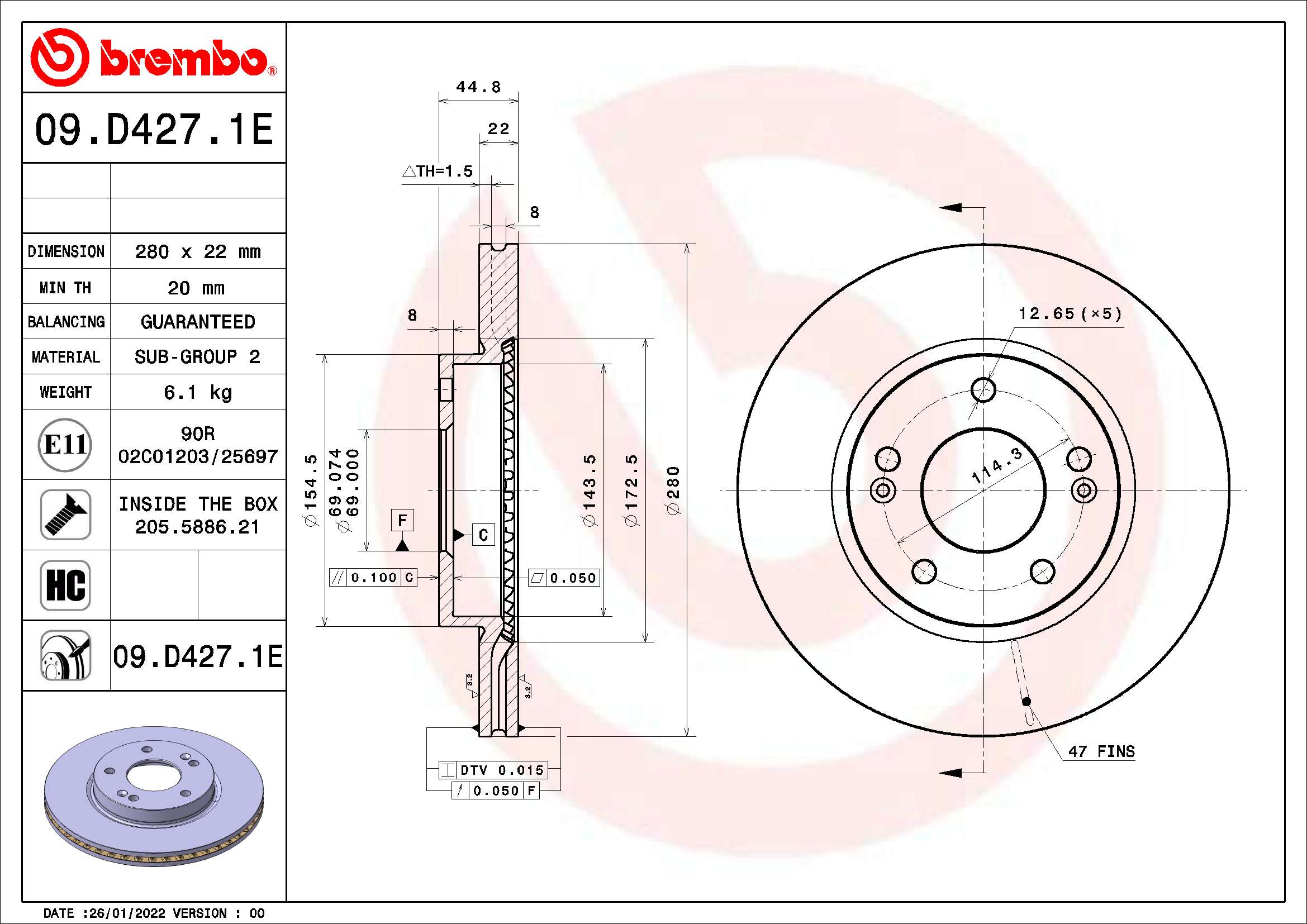 Brake Disc (09.D427.1E)