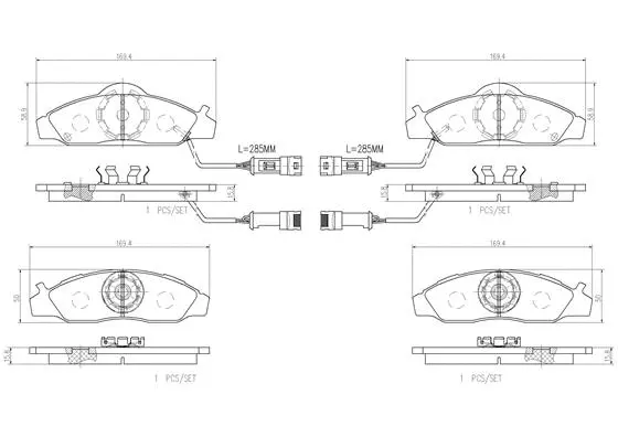Brake Pad Set, disc brake (P15003N)