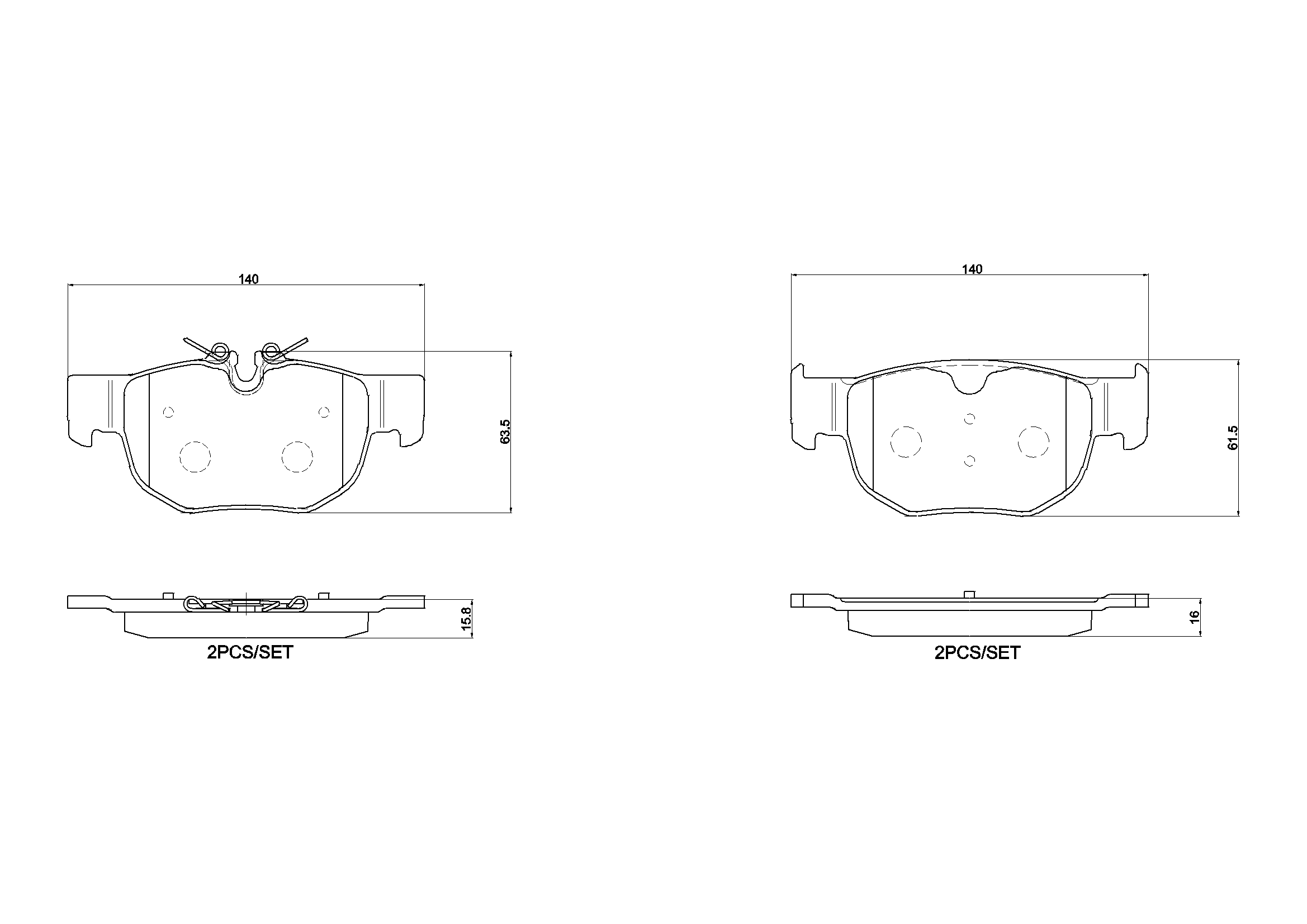 Brake Pad Set, disc brake (P36039N)