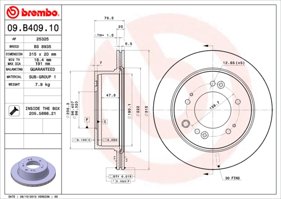 Brake Disc (09.B409.10)