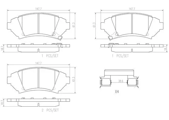 Brake Pad Set, disc brake (P64001N)