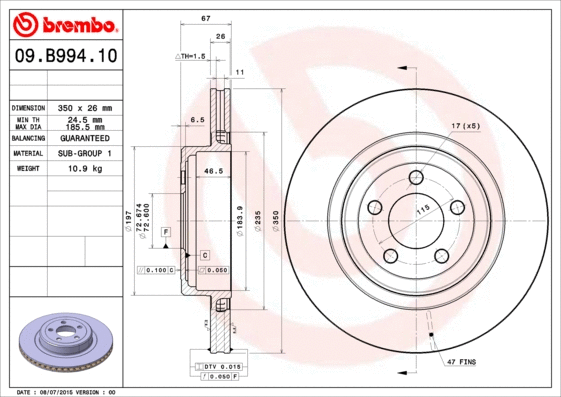 Brake Disc (09.B994.10)