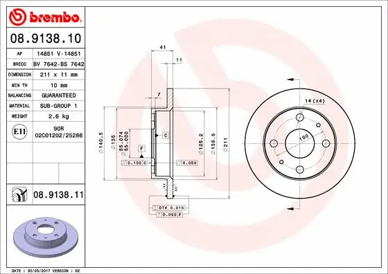 Brake Disc (08.9138.10)